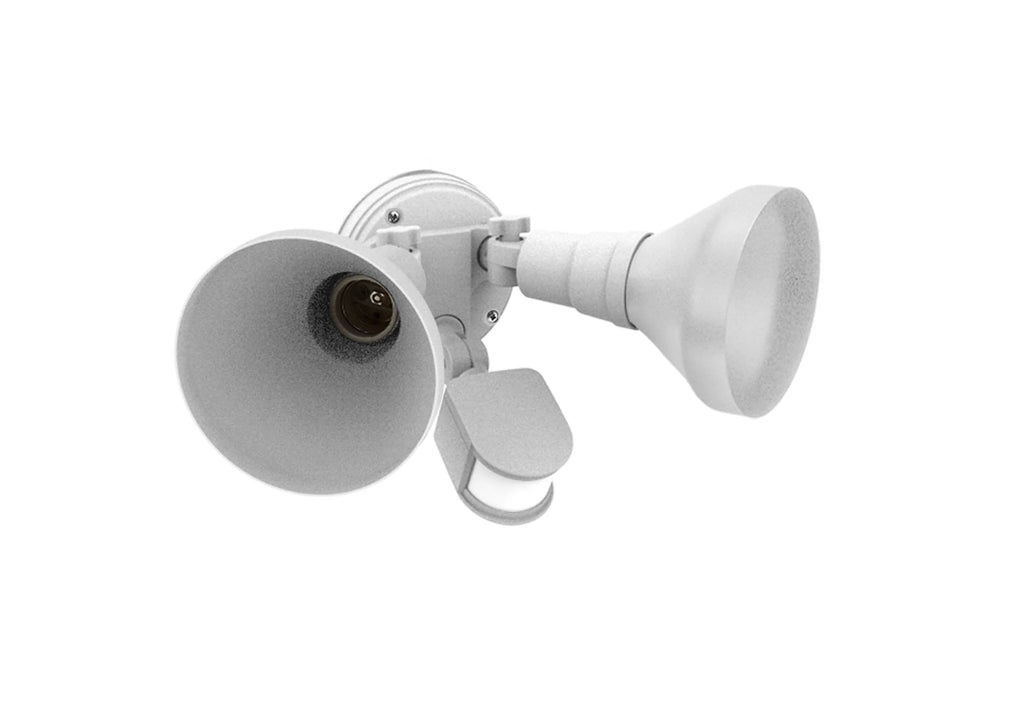 White Dual Head Motion Activated LED Security Flood Light I4014