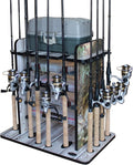 14 Fishing Rod Rack with 4 Utility Box Storage J4982
