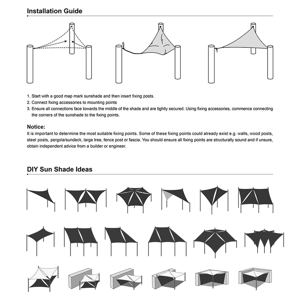 Beige Rectangle Sun Shade Sail G939105