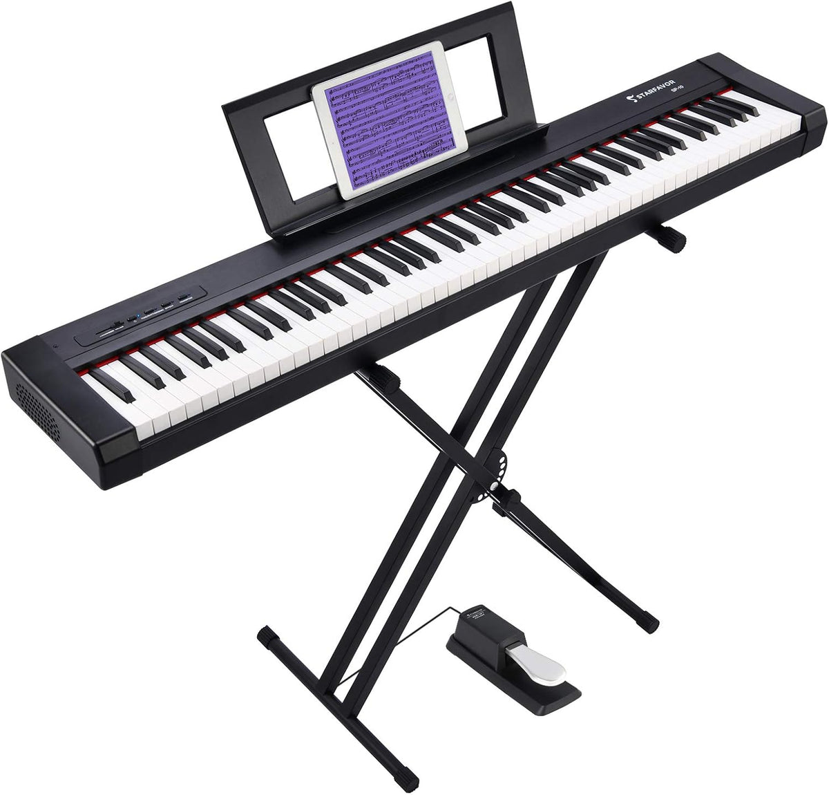 88 Key Digital Piano with Semi Weighted Keys and Dual 30W Speakers G147269