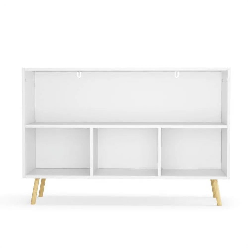 White Toy Storage Cabinet with Fabric Drawers R724