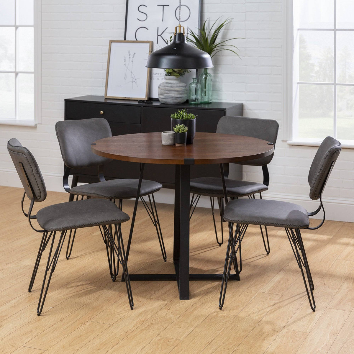 5-Piece Metal Wrap Dining Set A498