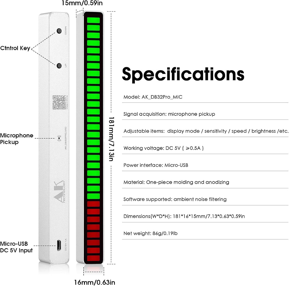 32-Bit Audio Spectrum Meter Display Pack of 2 U31381