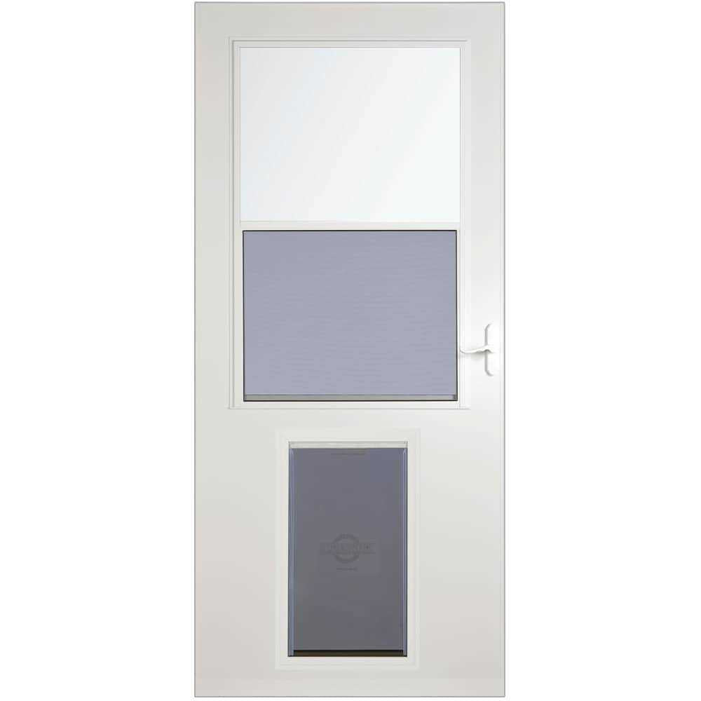 White High-view Wood Core Storm Door U756