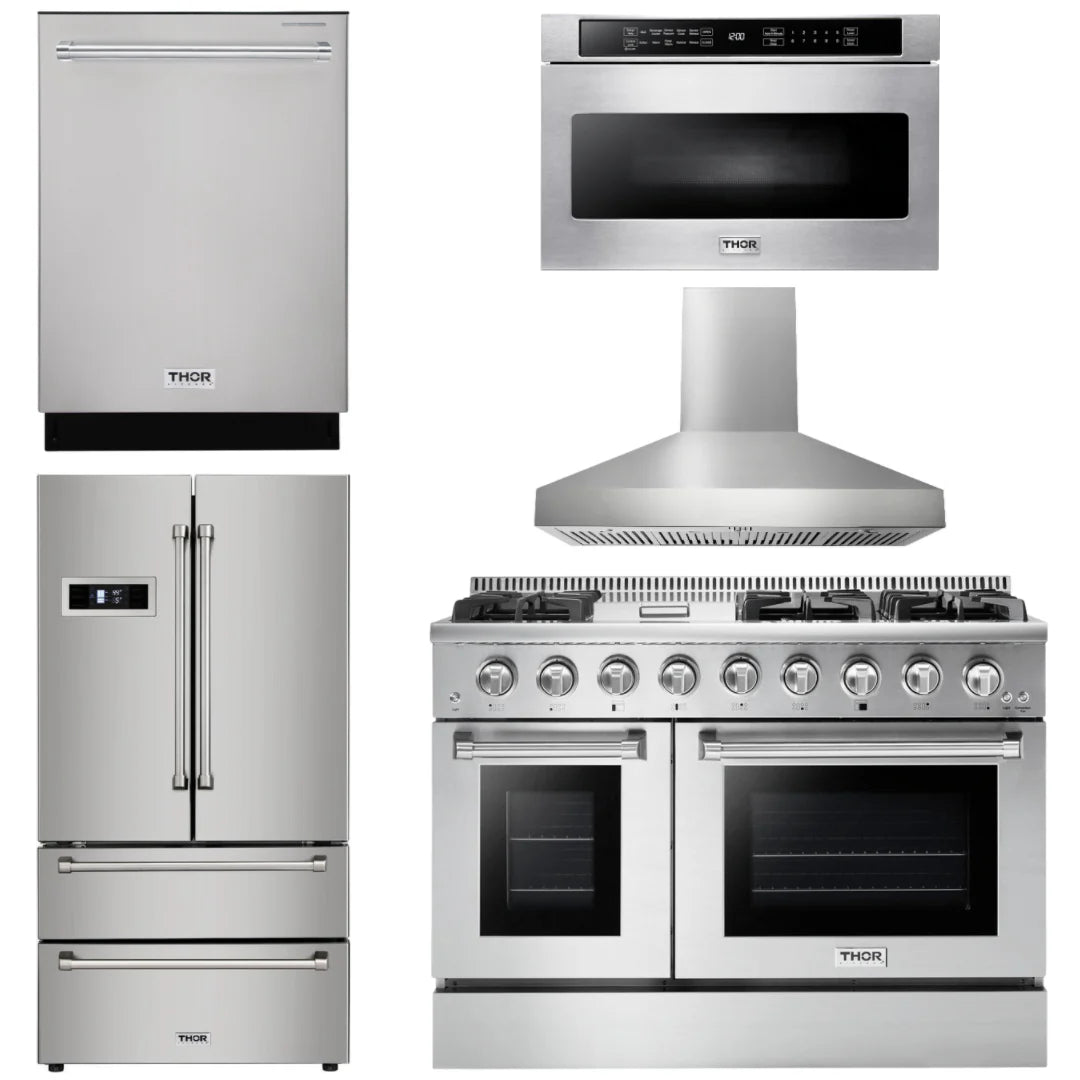 48 Gas Range, Range Hood, Refrigerator, Dishwasher, Microwave V239110