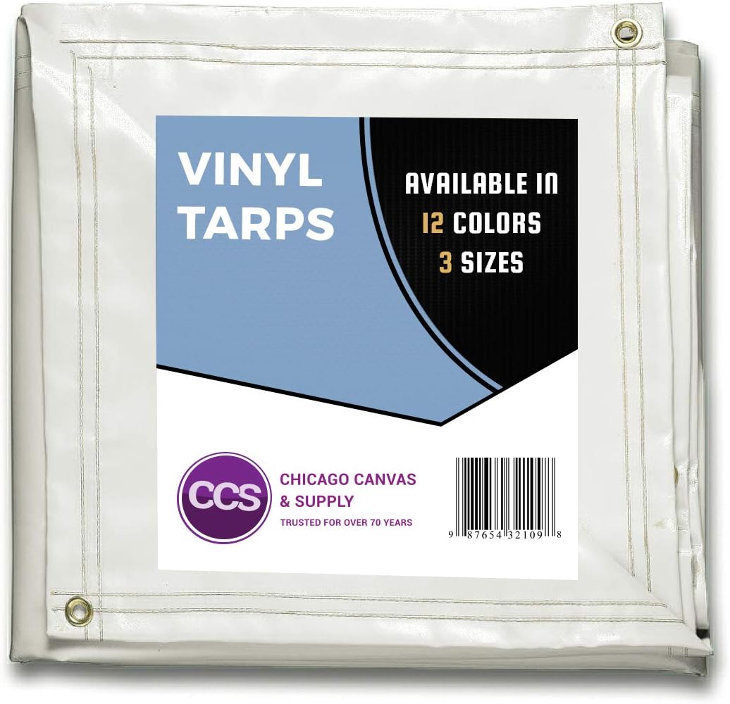 Heavy Duty Waterproof Vinyl Tarp Grey 10 by 12 Feet Pack of 2 O7771