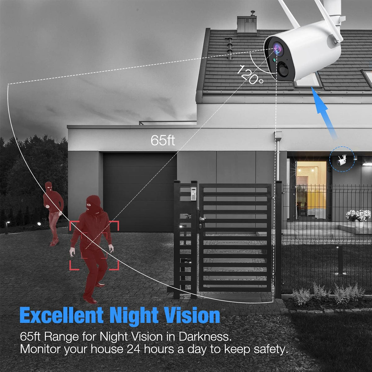 1080P Wireless Outdoor Security Camera with Night Vision Z600542