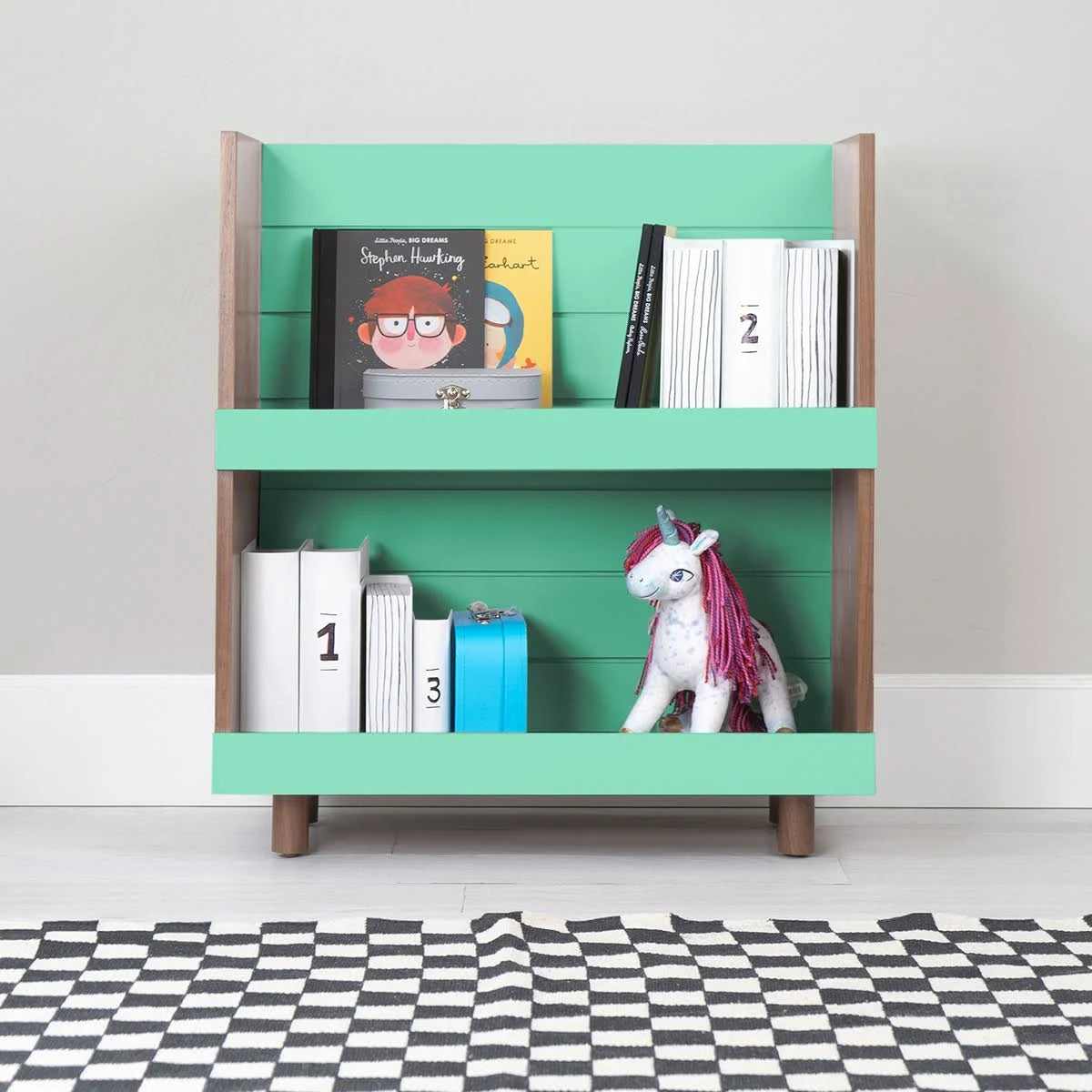 Kids Bookcase Walnut Pink A350564