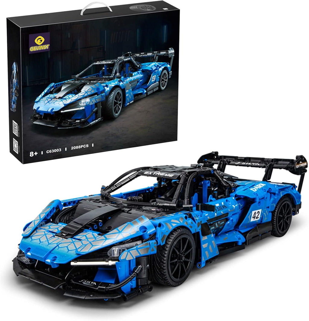 Sports Car MOC Building Set, 1:10 Scale Model, 2088 Pieces J962296