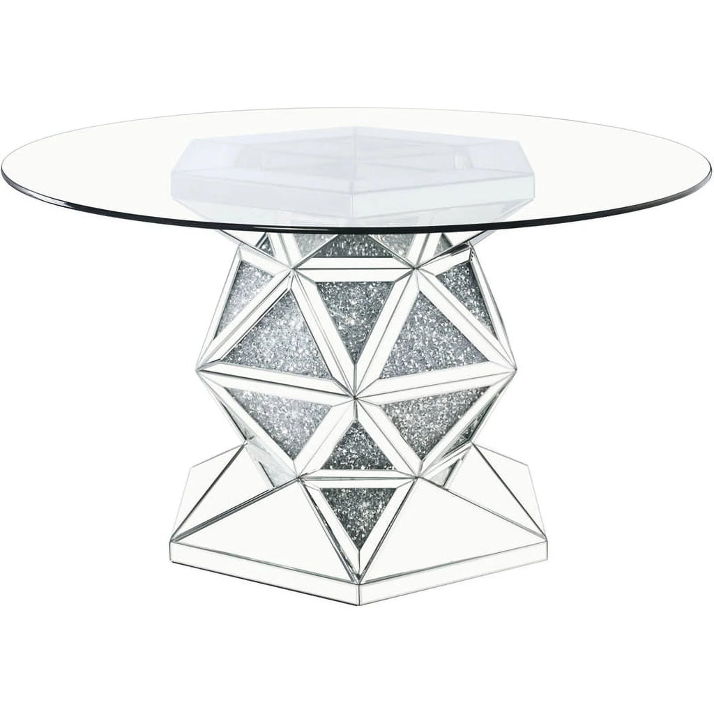 5-Piece Dining Table & 4 Stainless Steel Side Chairs R454