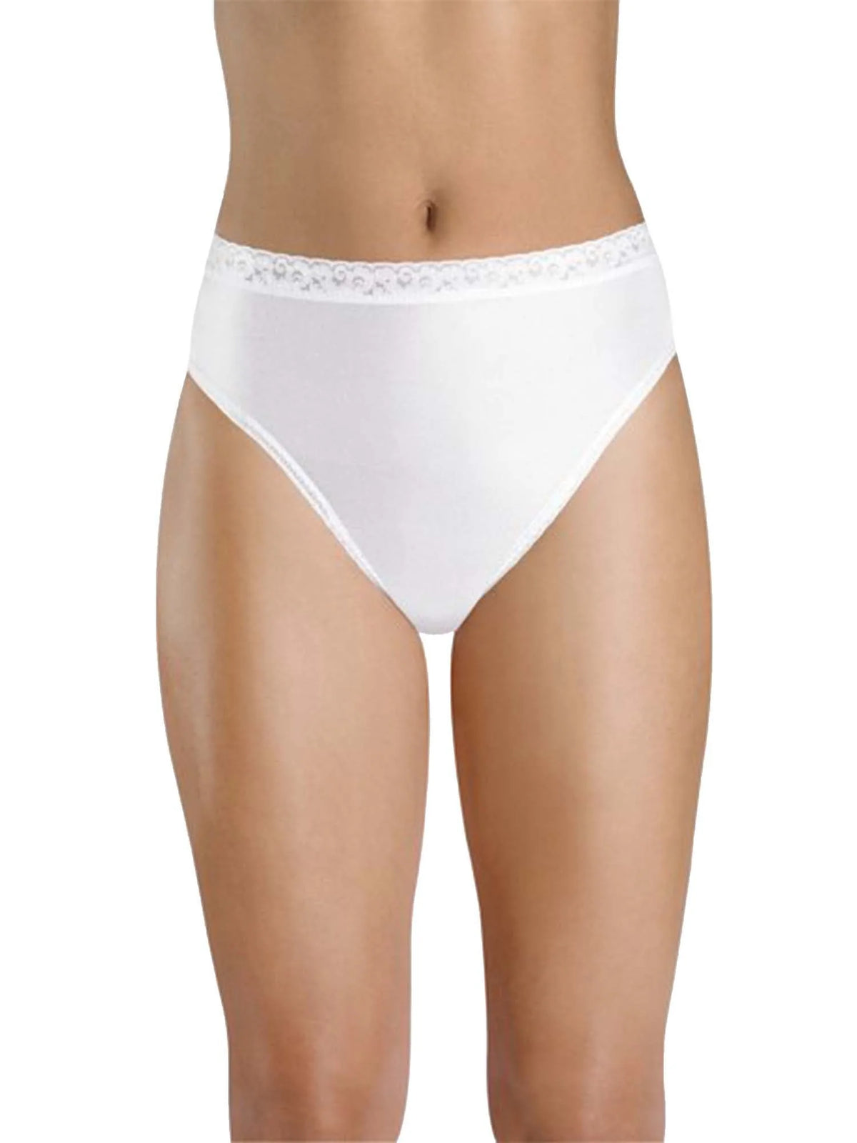 White Nylon Hi-Cut Panties V209102