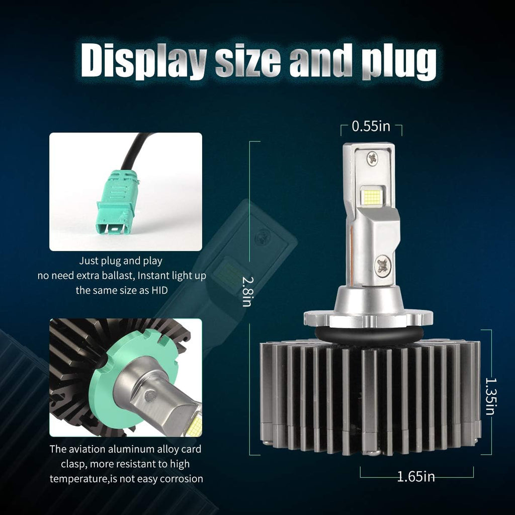 6000K White LED Headlight Bulb Conversion Kit Pack of 2 P63427