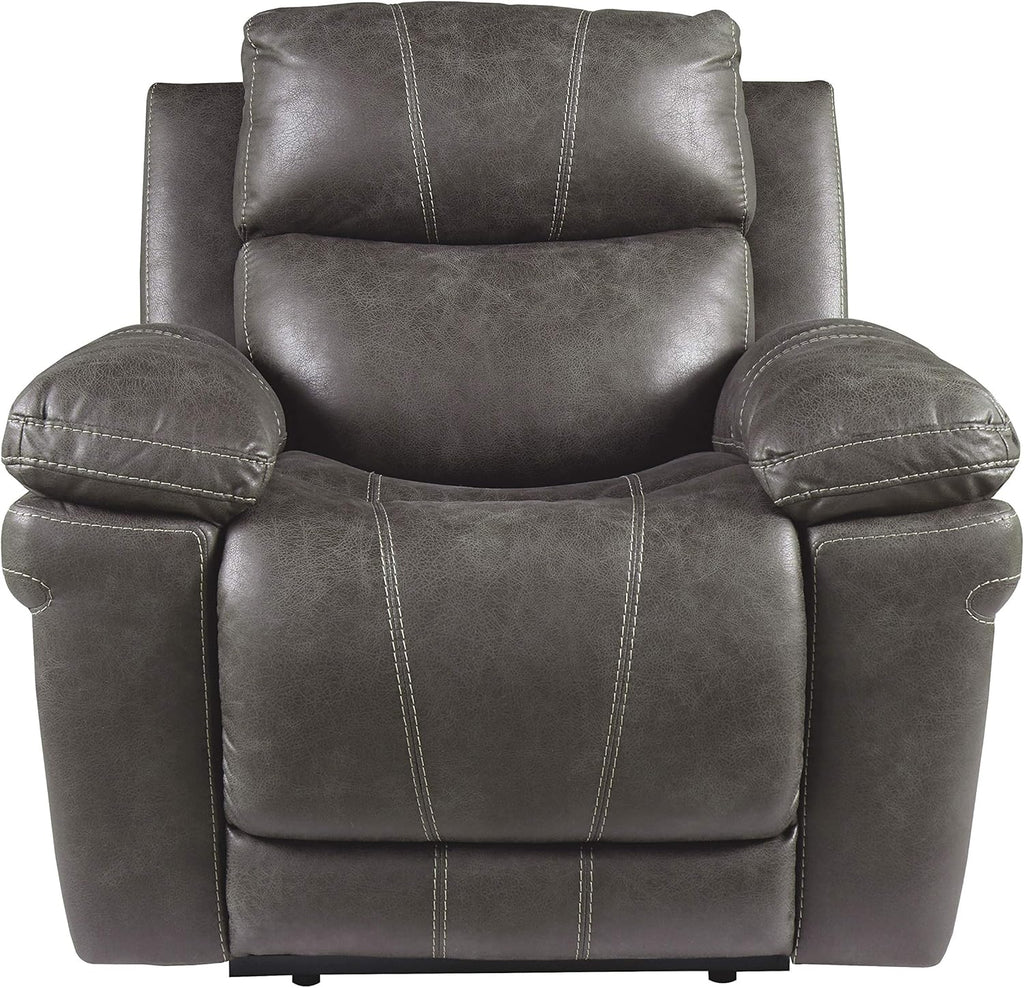 Faux Leather Power Recliner with Adjustable Headrest, Gray X870