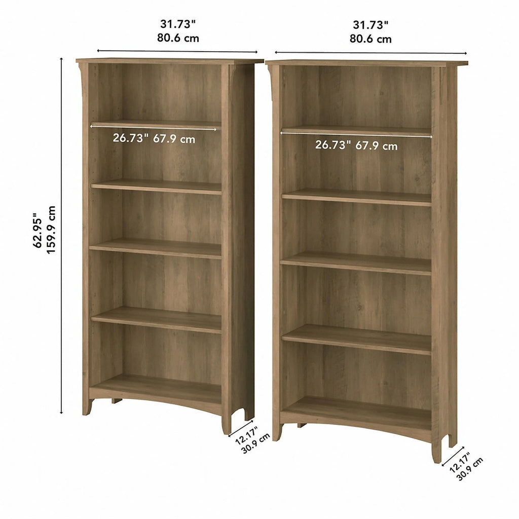 5 Shelf Engineered Wood Bookcase Set of 2 K30147