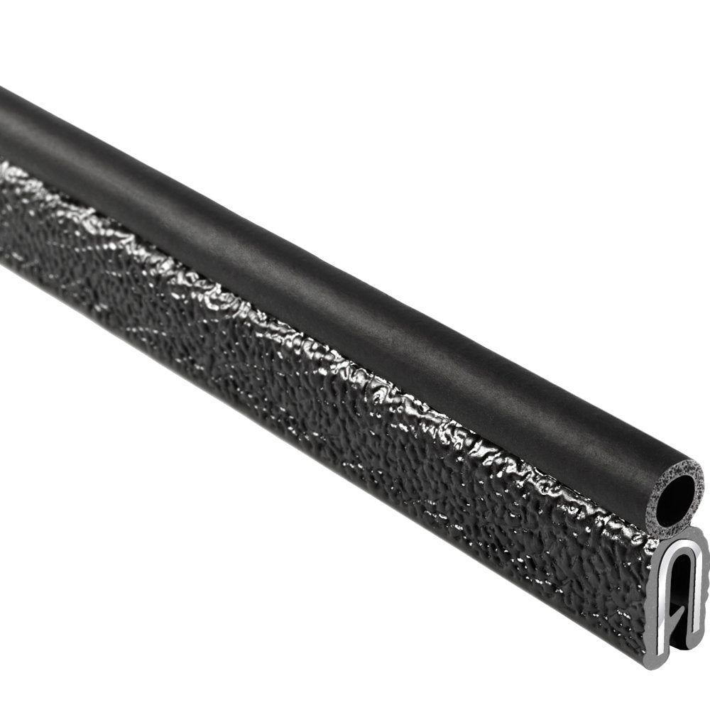 Trim Seal with Top Bulb, 25’ Length, PVC Plastic with EPDM Rubber Seal, Pack of 2 N8205