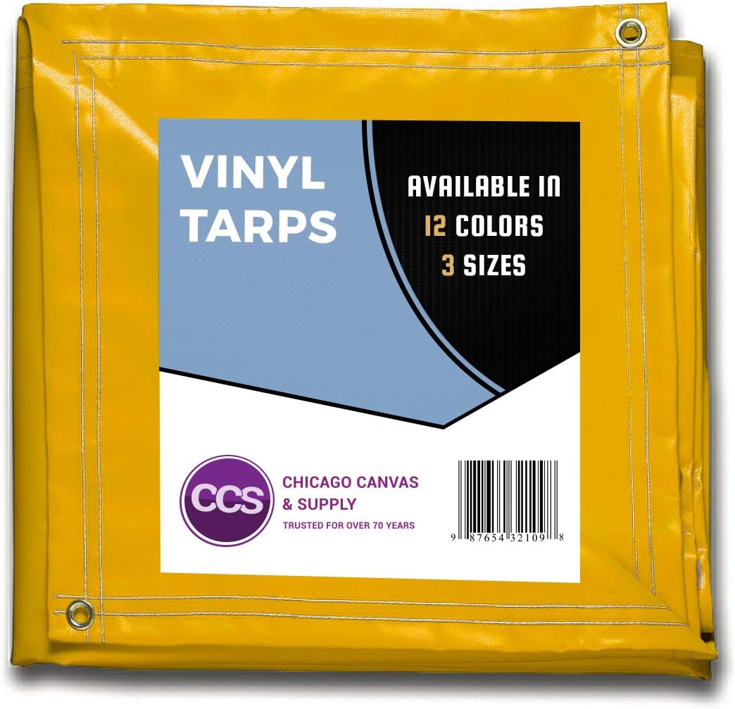 Heavy Duty Waterproof Vinyl Tarp Grey 10 by 12 Feet Pack of 2 O7771