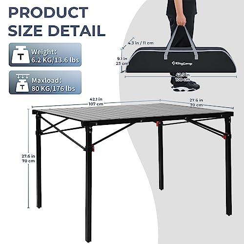 Aluminum Roll Up Camping Table 53.5"X27.5" H271