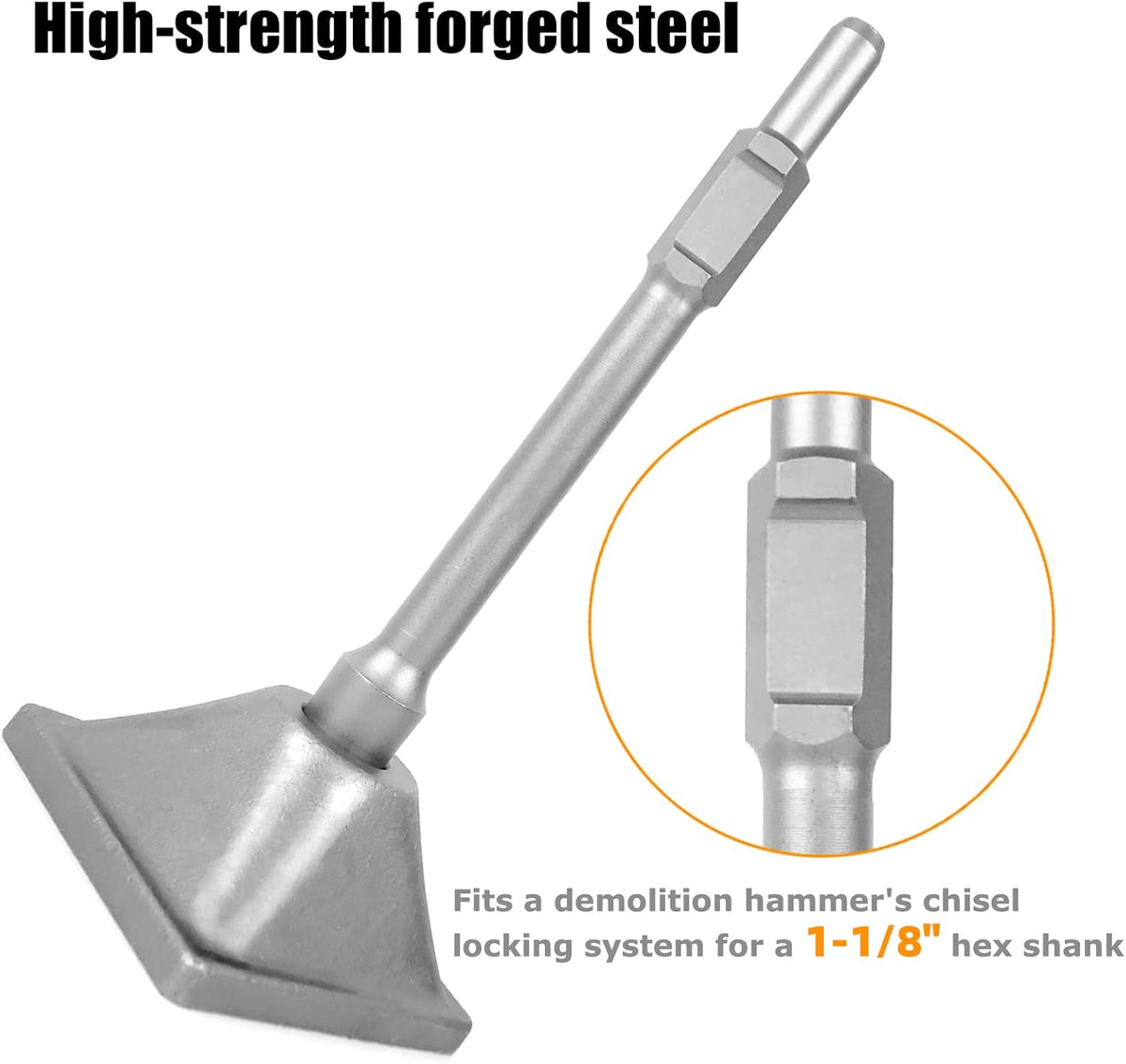 1-1/8" Tamper Shank with 6x6" Plate for Jack Hammer Bit Z9336
