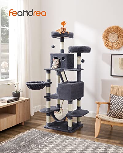 81.1-Inch Multi-Level Plush Cat Tree with Scratching Posts Z73819