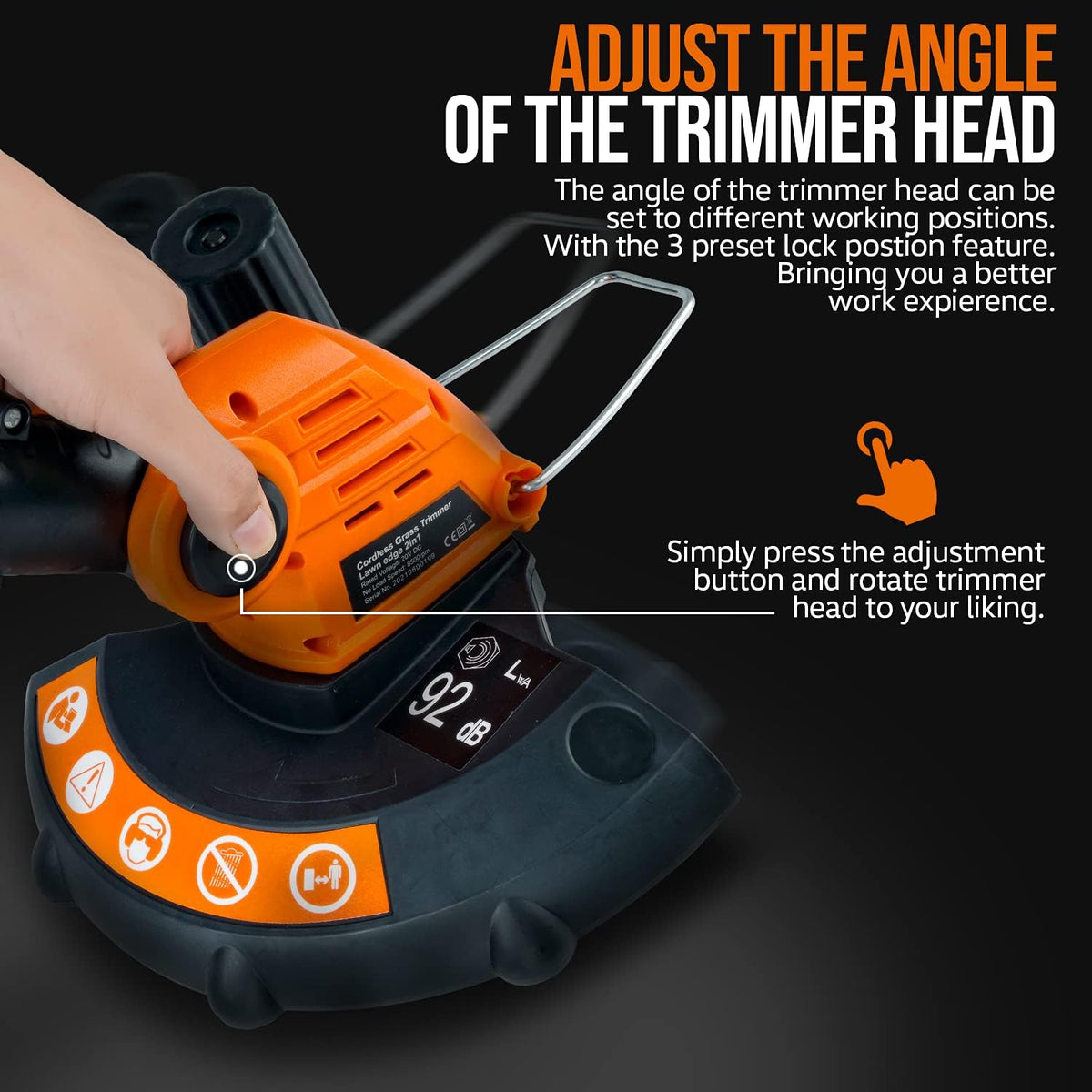 3 in 1 Tiller Weed Wacker Hedge Trimmer Garden Shear Cordless Battery 20V 2Ah Lightweight I8468