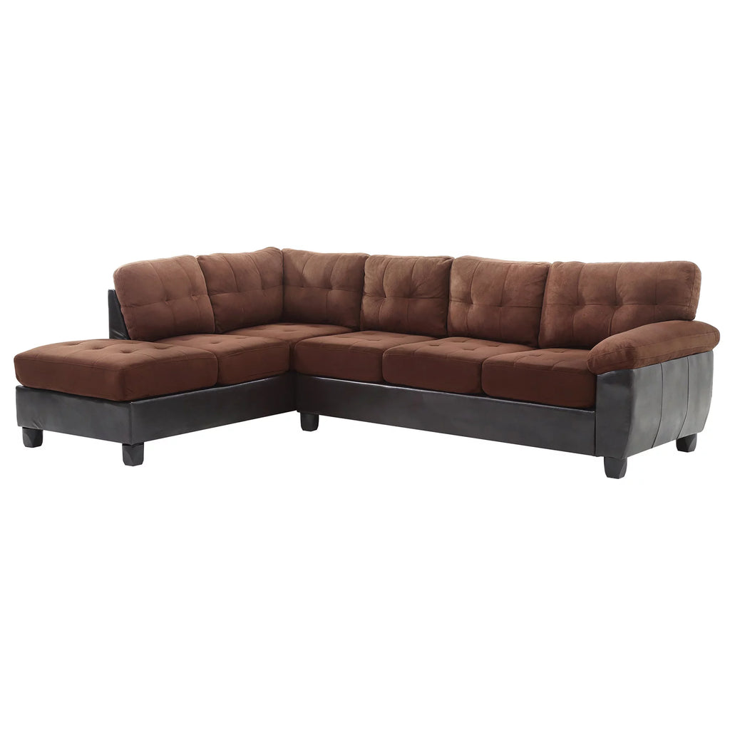 Chocolate and Black 2-PC Sectional Sofa U6557