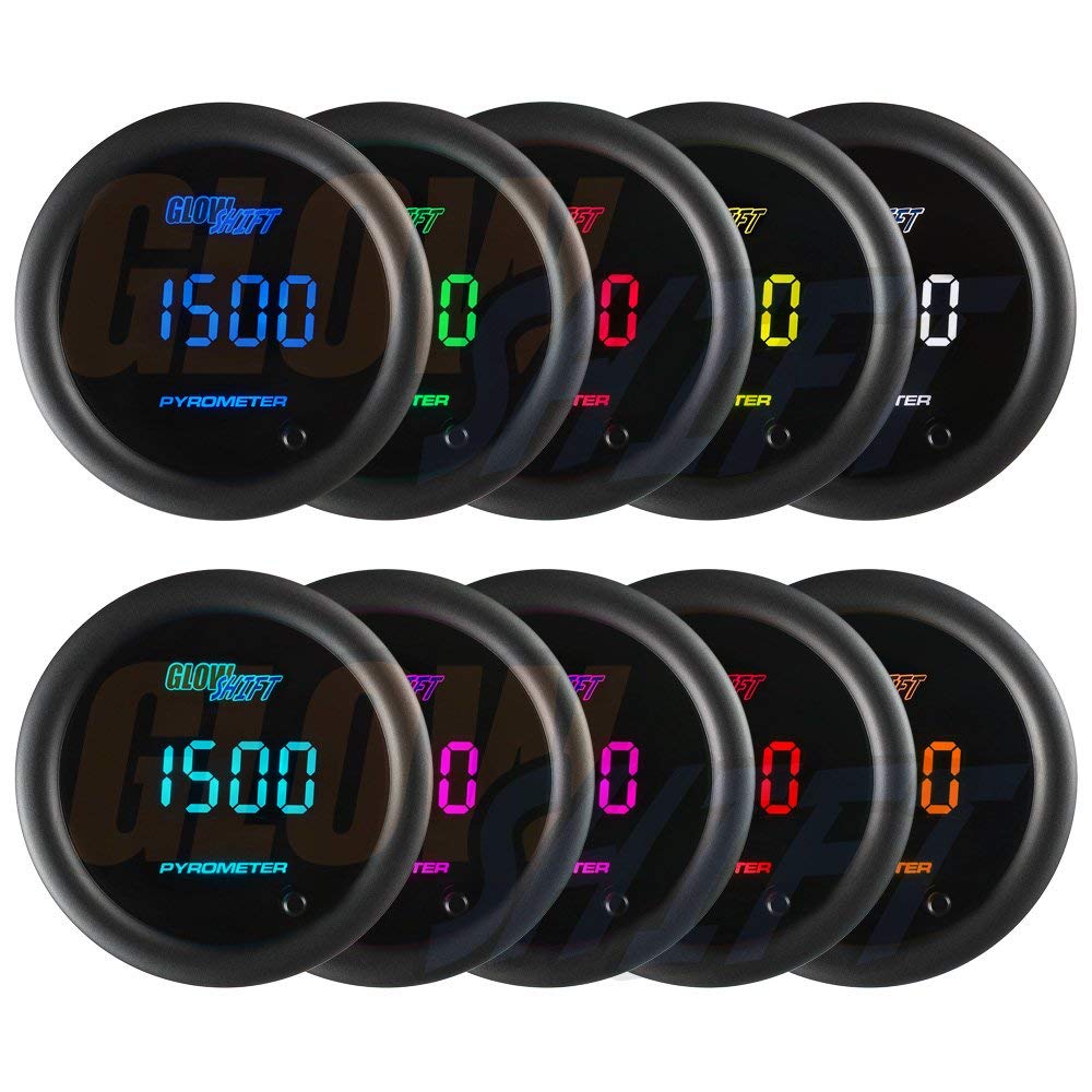 10 Color Digital 2200 F Pyrometer EGT Gauge Kit with Type K Probe L19660