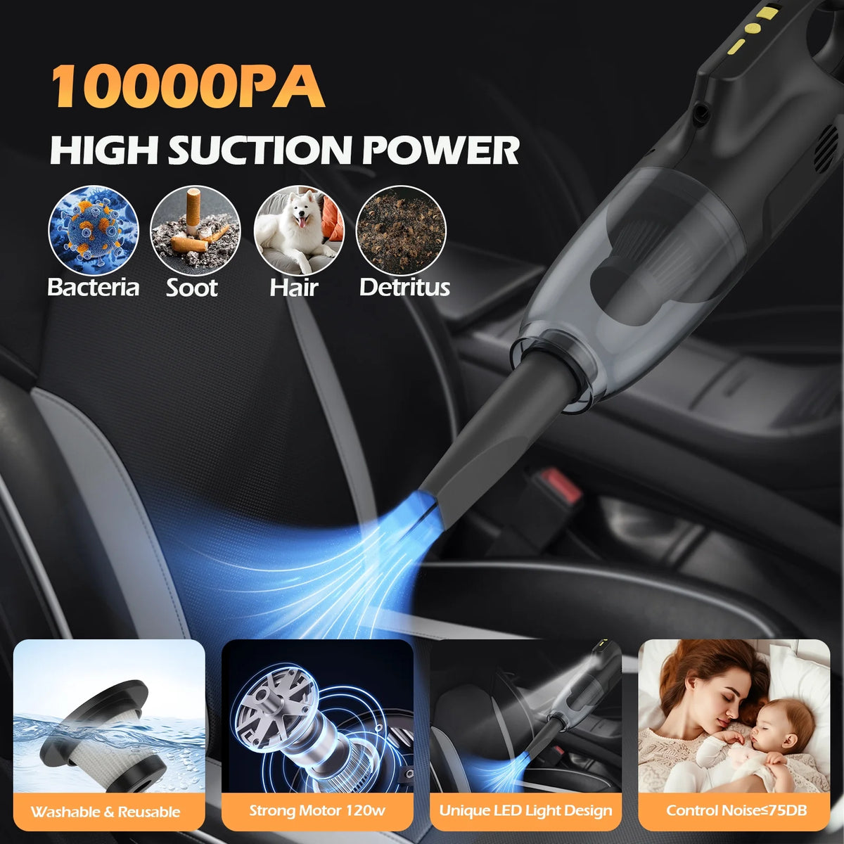 Car Vacuum Cleaner 10KPA Wet and Dry O259965