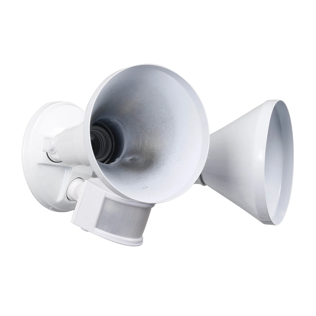 White Dual Head Motion Activated LED Security Flood Light I4014