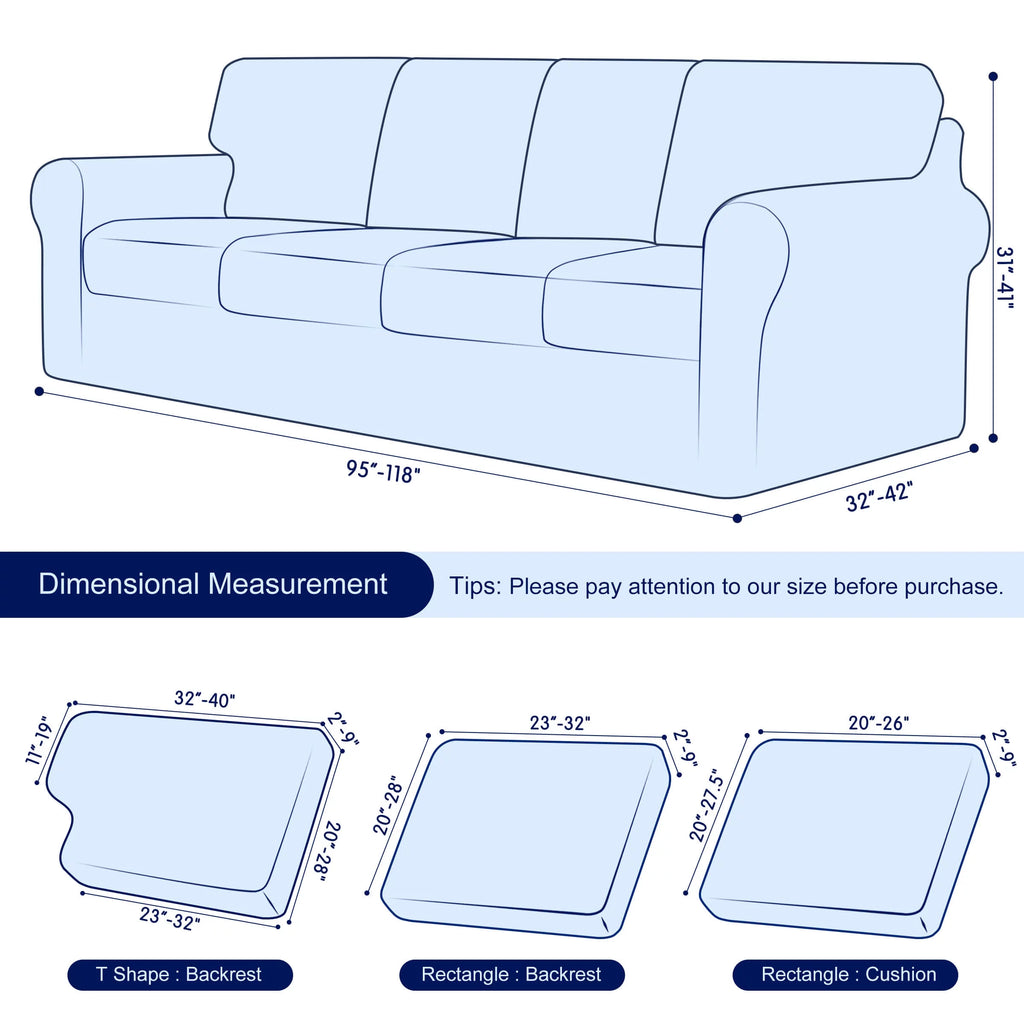9 Pieces Stretch Sofa Slipcover Set Y758