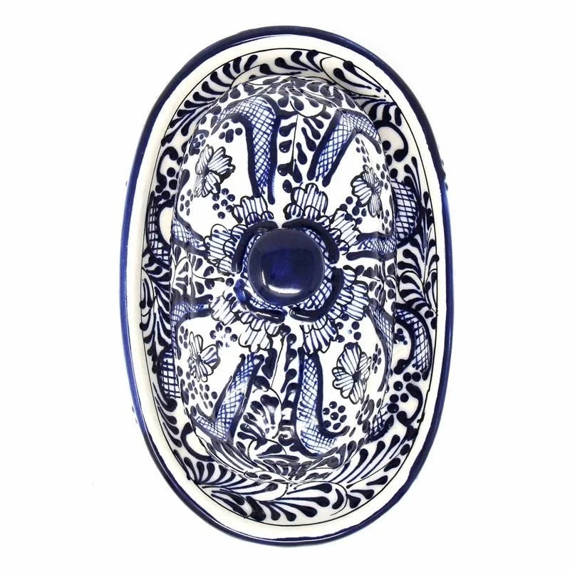 Handmade Blue Pottery Butter Dish F334323