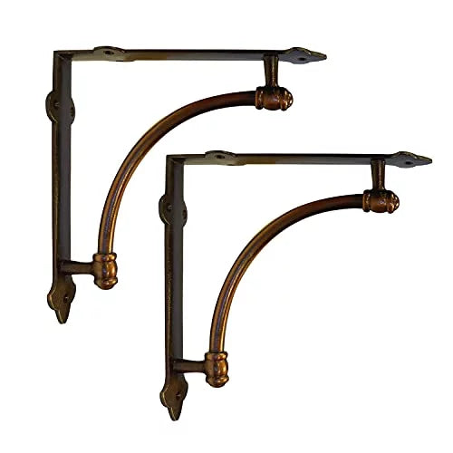 Cast Iron Shelf Brackets 9.6 Inch 2 Pack T114