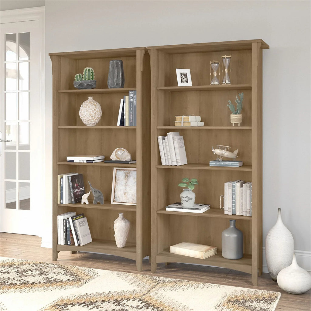 5 Shelf Engineered Wood Bookcase Set of 2 K30147