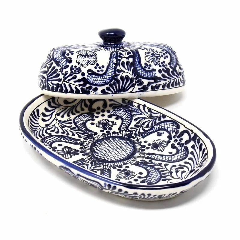 Handmade Blue Pottery Butter Dish F334323