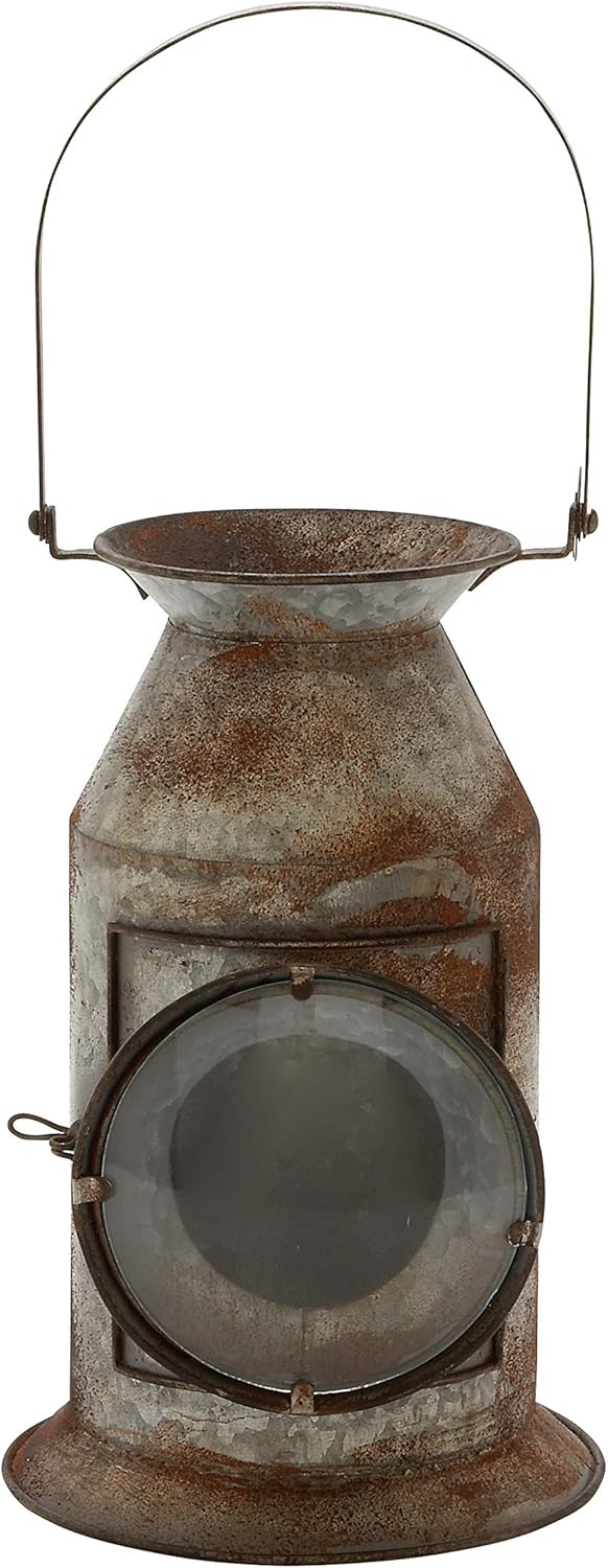 Distressed Metal Glass Candle Lantern, Pack of 2 Y556593
