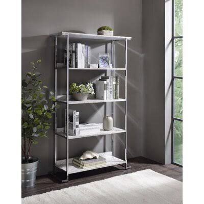 Chrome Ladder Bookcase W283