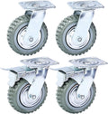 6 Inch Rubber Swivel Caster Wheels 4PCS J259021