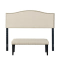 Linen Fabric Headboard and Bench Set H9018