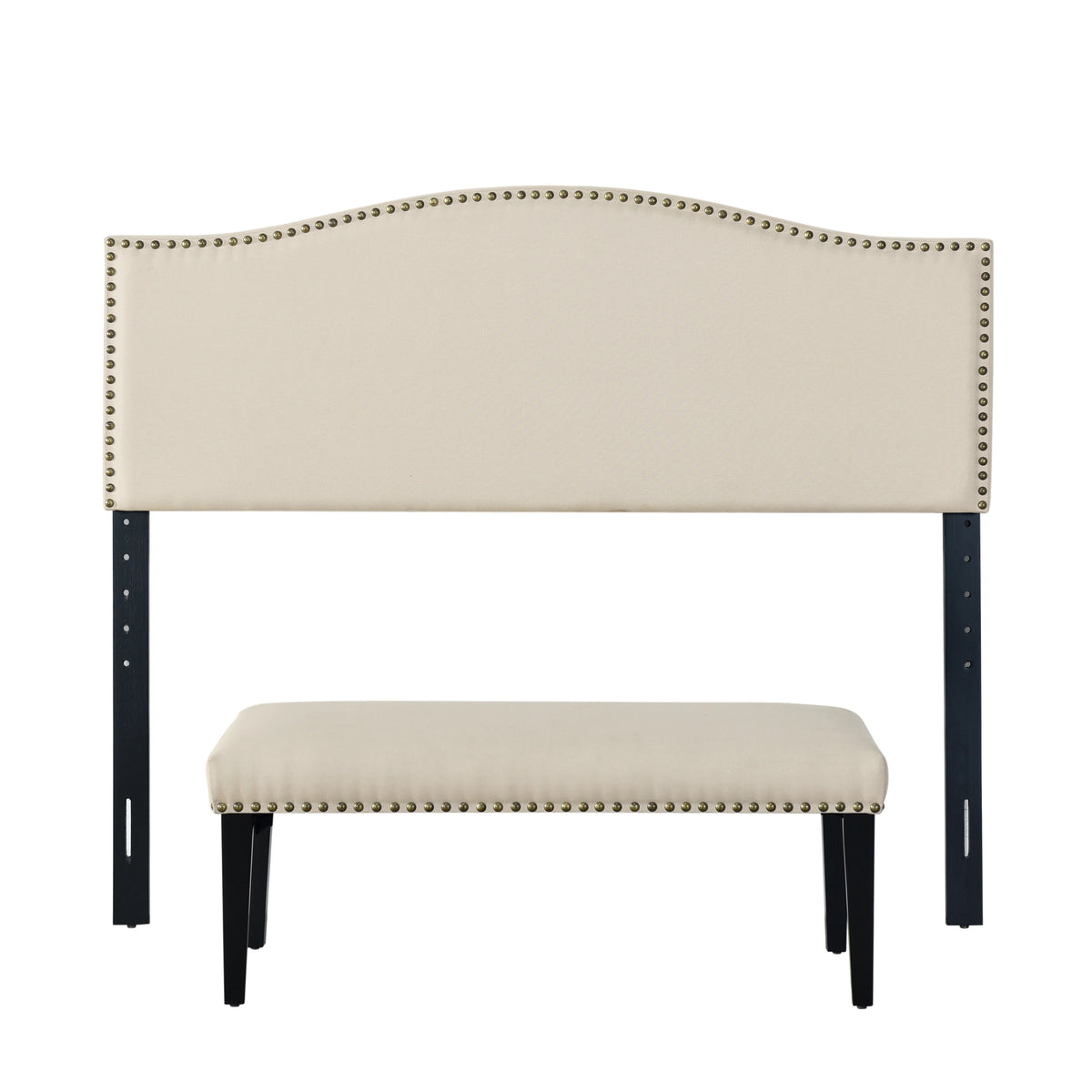 Linen Fabric Headboard and Bench Set H9018