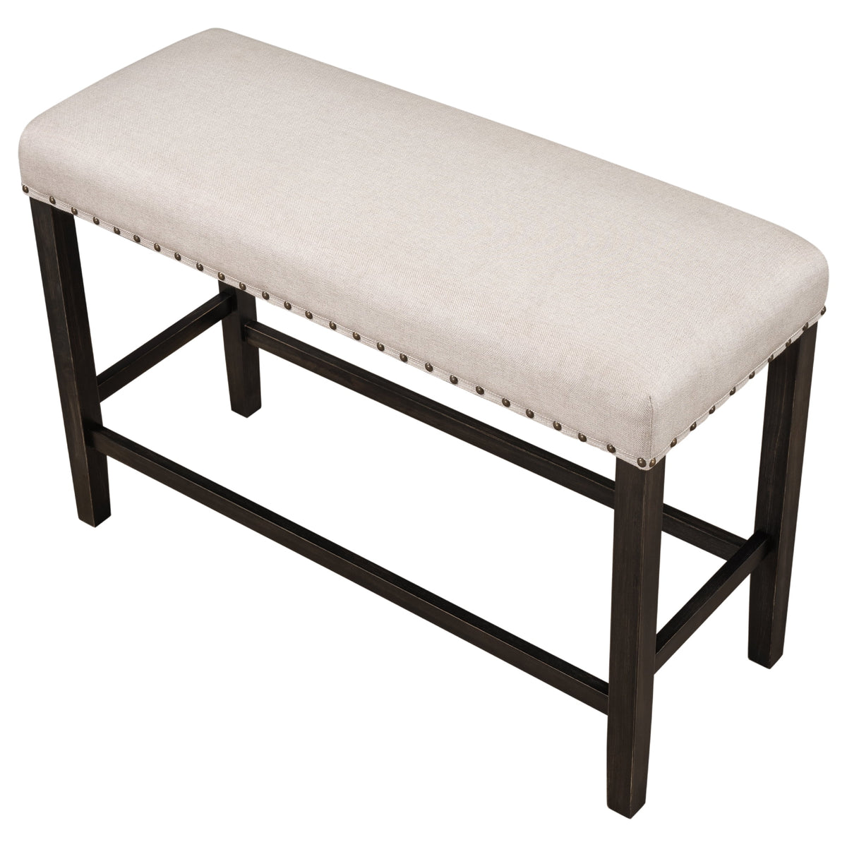 Rustic Wooden Upholstered Dining Bench W218577