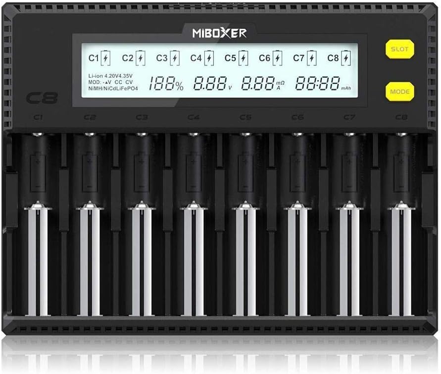 8-Bay Smart Battery Charger with LCD Display P421