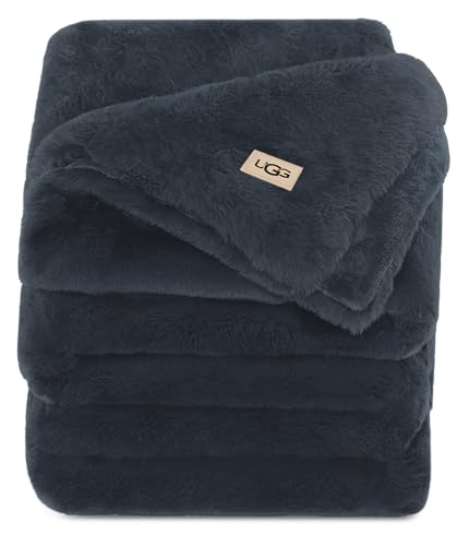 Charcoal Dark Grey 50-inch x 70-inch Faux Fur Throw Blanket B48413
