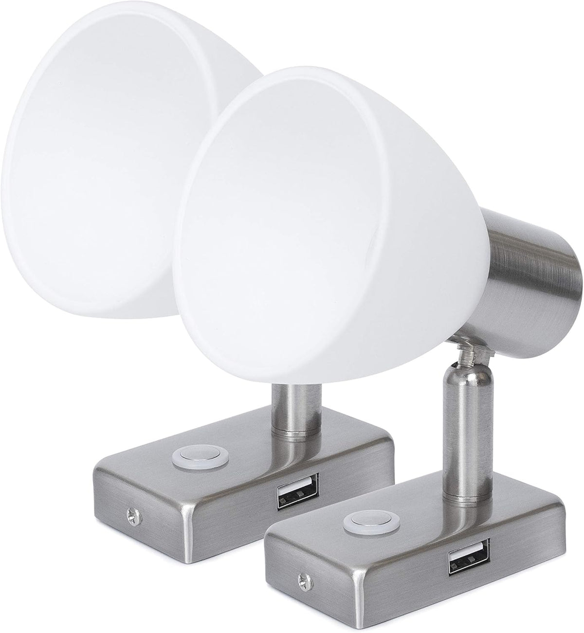 12V 2.2W Touch Switch Dimmable Warm RV Reading Light with USB Port, Pack of 2 R13800