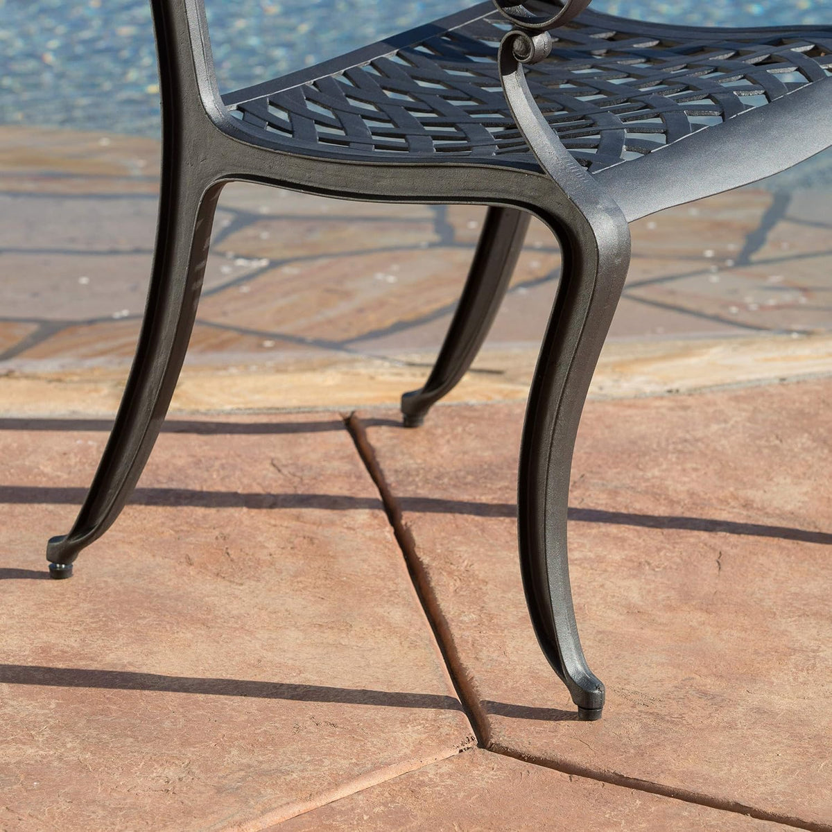 Black Sand Cast Aluminum Chairs 2-Pcs Set K235951