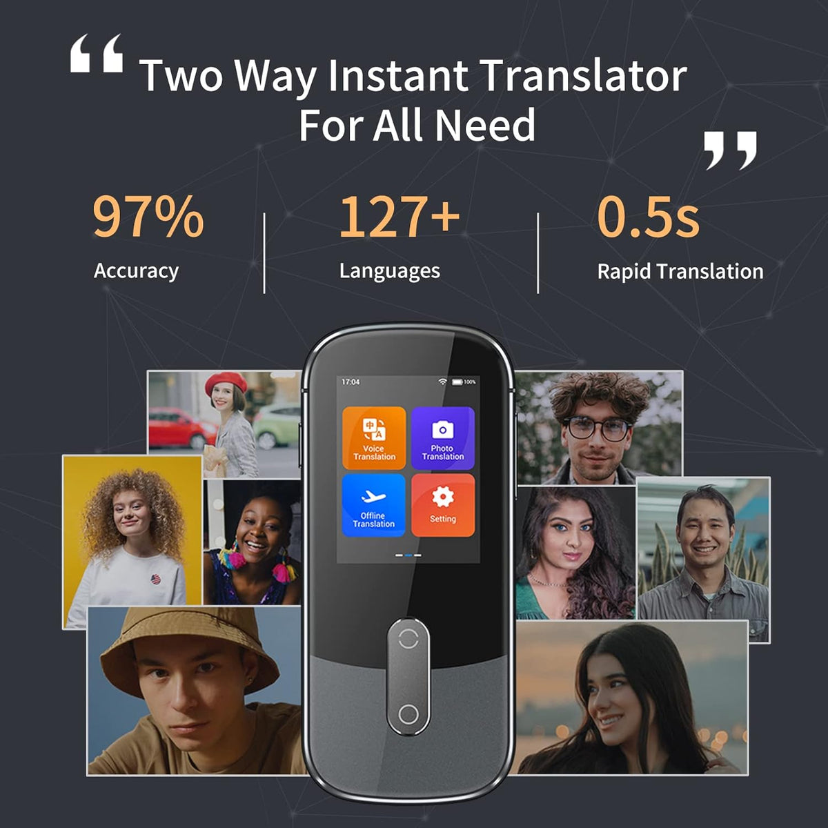 127 Language Voice Image Translator with Wi-Fi Hotspot Connection Q725960