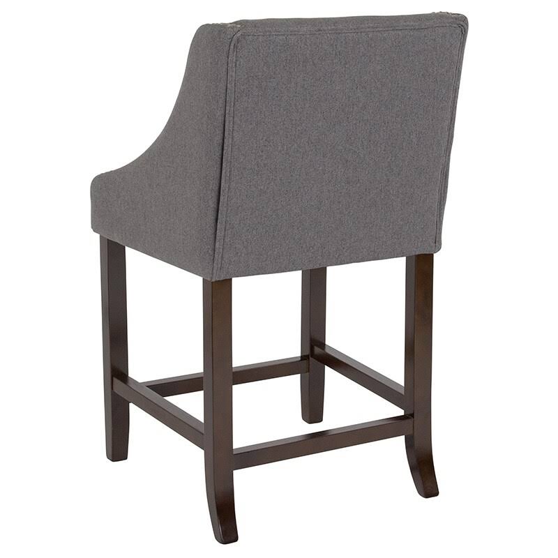 Dark Gray Fabric Counter Height Stool O918296