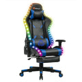 Blue RGB LED Lights Massage Racing Gaming Chair M28760