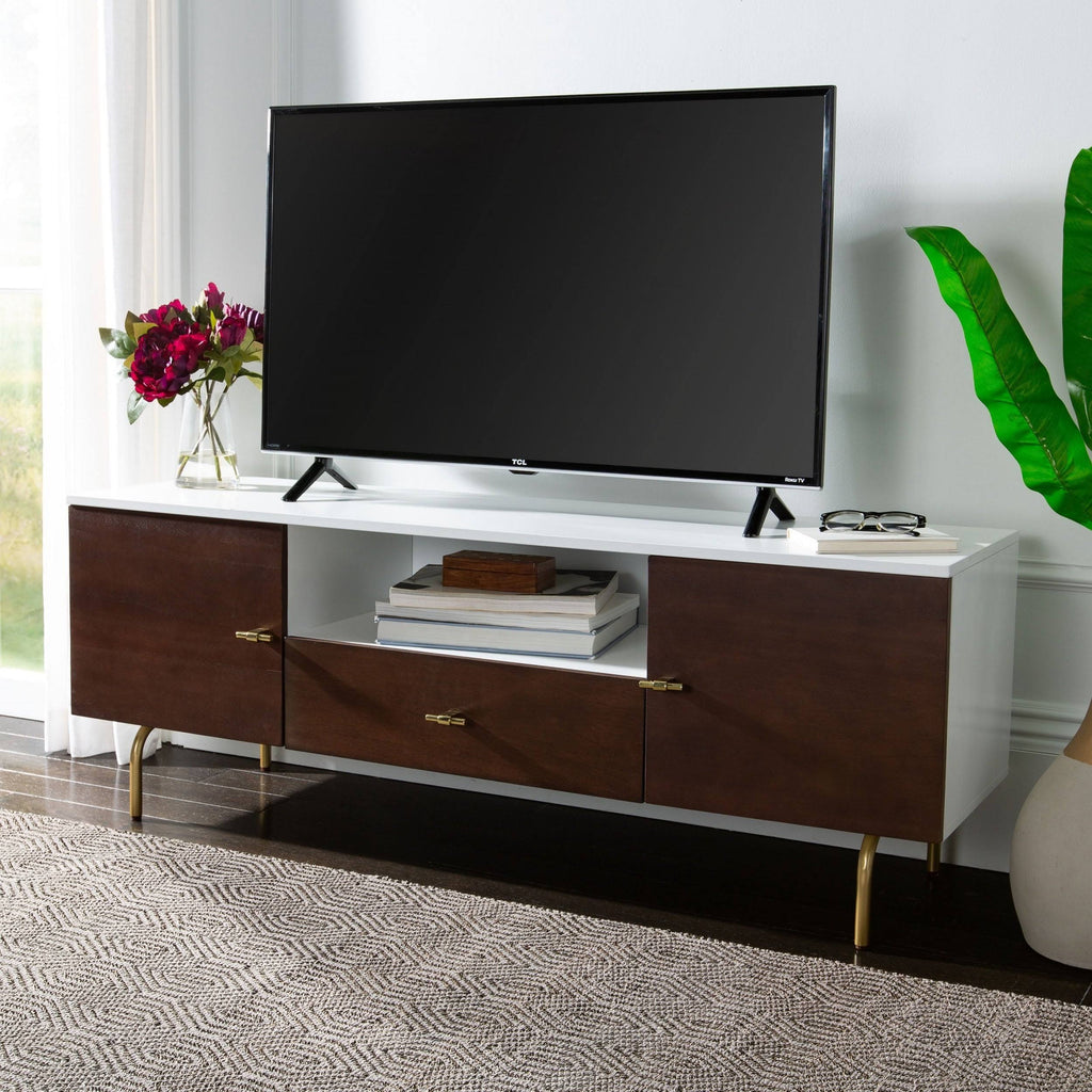 Black and White Washed Media Stand C753707