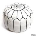 White Leather Ottoman B5848