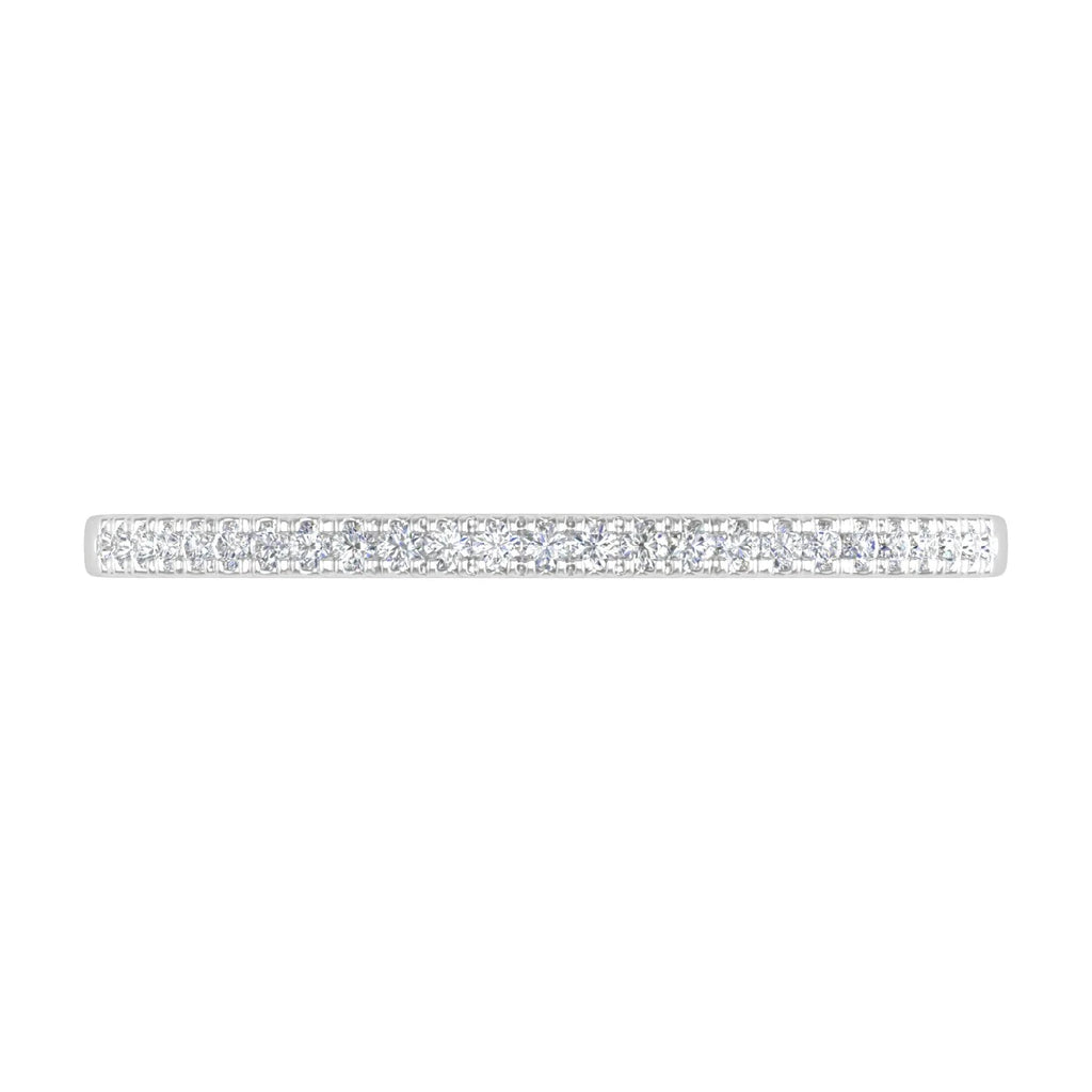 10K White Gold Diamond Stackable Ring S103