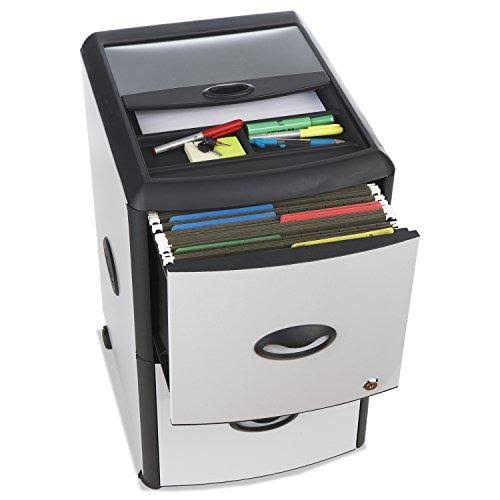 2-Drawer Mobile File Cabinet with Lock, Metal B6769